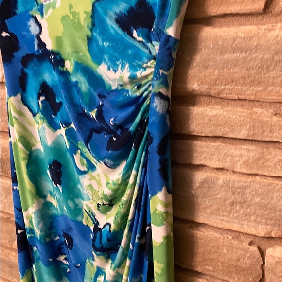 Ralph Lauren LRL Dress Womens Size 4Green Floral Stretch Surplice SheathCorpcore - Picture 9 of 11